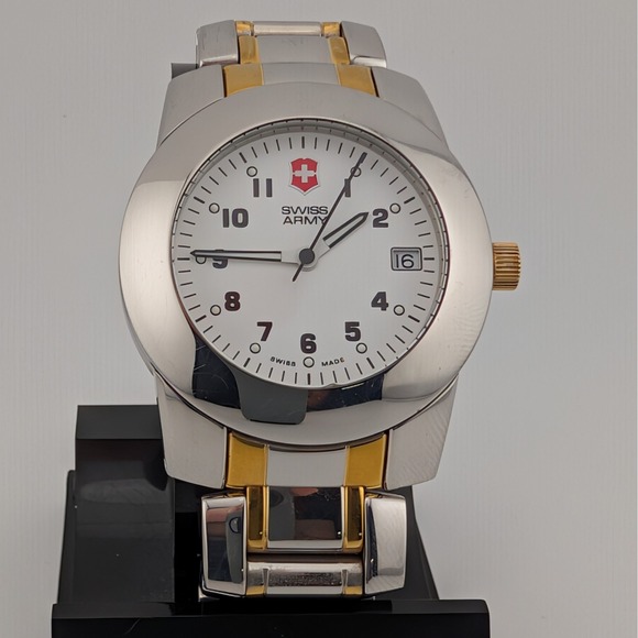 Victorinox Swiss Army Accessories - Swiss Army Peak Womens Quartz Watch 38mm White Dial Two Tone Bracelet Swiss Made